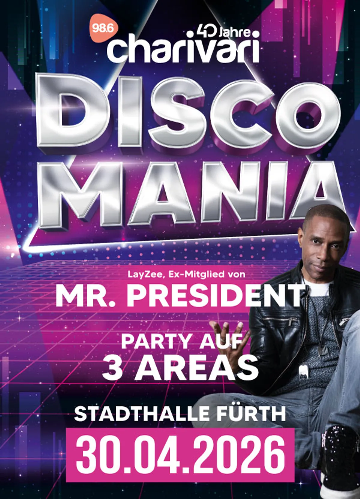 98.6 charivari Discomania 2026 – Tickets | svenya.io